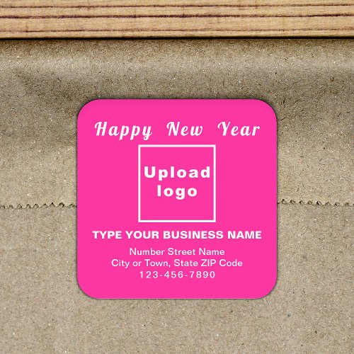 Business New Year Pink Square Sticker