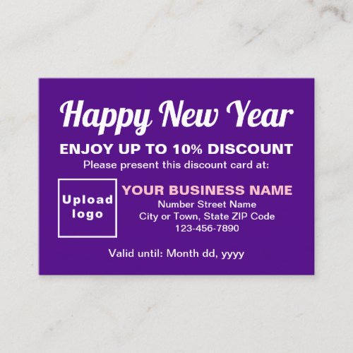 Business New Year Purple Discount Card