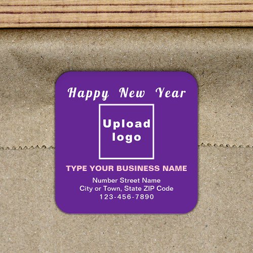 Business New Year Purple Square Sticker