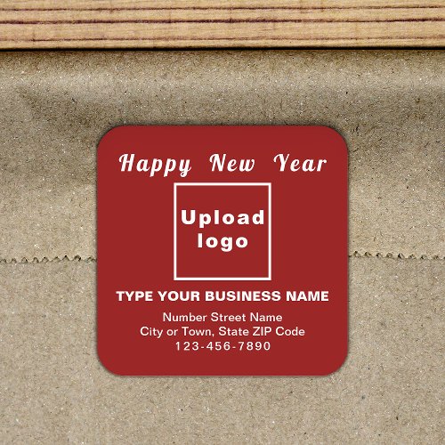 Business New Year Red Square Sticker