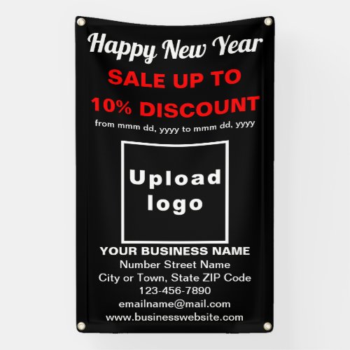 Business New Year Sale on Black Banner