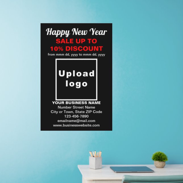 Business New Year Sale on Black Wall Decal (Home Office)