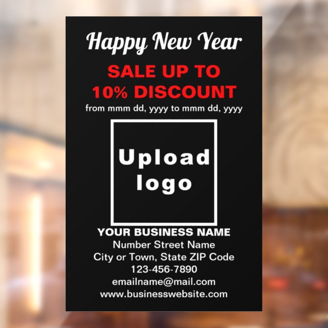 Business New Year Sale on Black Window Cling (Sheet 2)