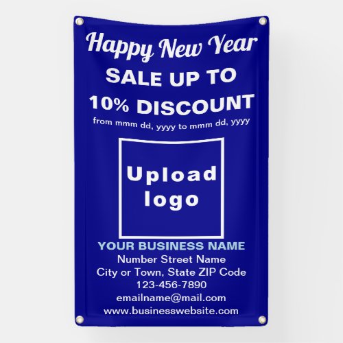 Business New Year Sale on Blue Banner