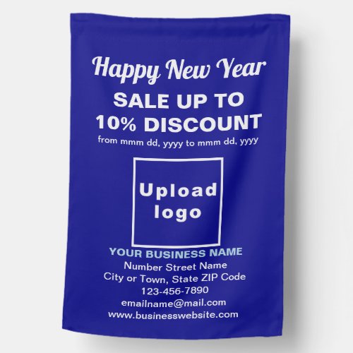 Business New Year Sale on Blue Flag