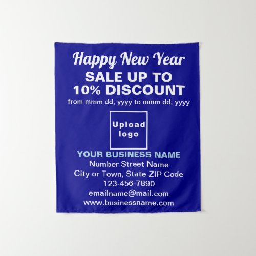 Business New Year Sale on Blue Tapestry