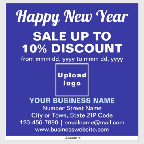 Business New Year Sale on Blue Vinyl Sticker