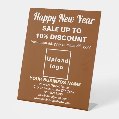 Business New Year Sale on Brown Pedestal Sign