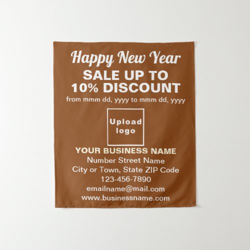 Business New Year Sale on Brown Tapestry