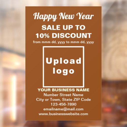 Business New Year Sale on Brown Window Cling