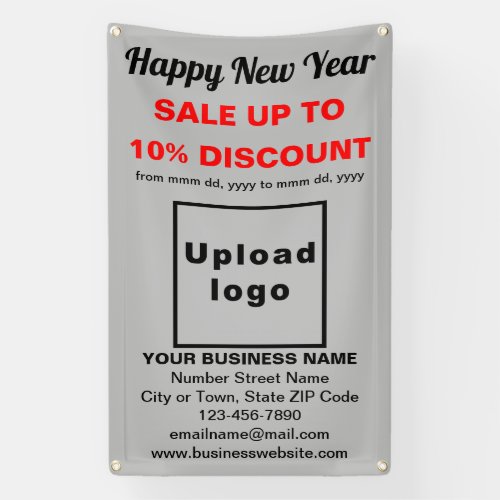 Business New Year Sale on Gray Banner