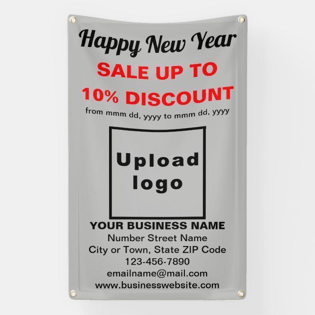 Business New Year Sale on Gray Banner (Vertical)