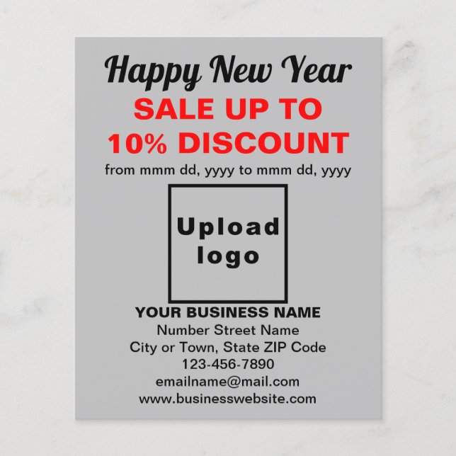 Business New Year Sale on Gray Flyer (Front)