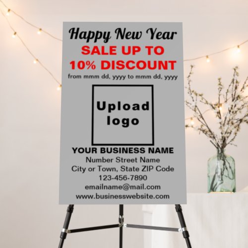 Business New Year Sale on Gray Foam Board