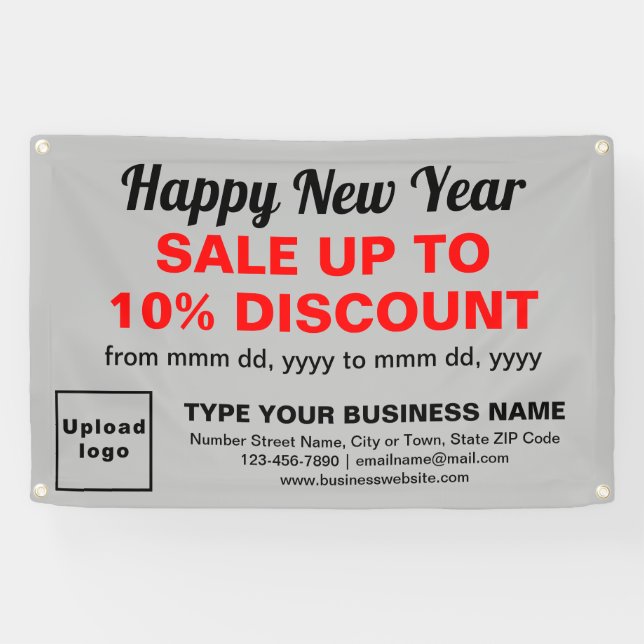 Business New Year Sale on Gray Rectangle Banner (Horizontal)