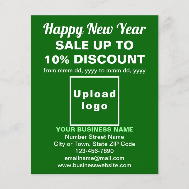 Business New Year Sale on Green Flyer (Front)