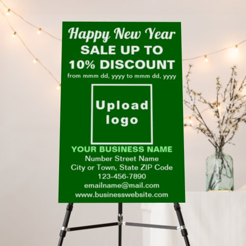 Business New Year Sale on Green Foam Board