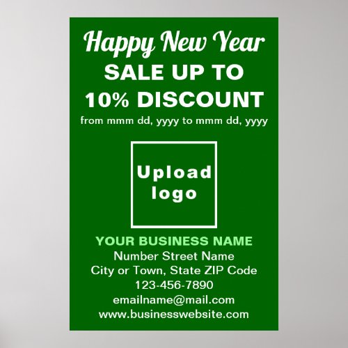 Business New Year Sale on Green Poster
