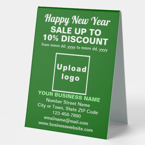 Business New Year Sale on Green Table Sign