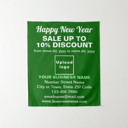 Business New Year Sale on Green Tapestry