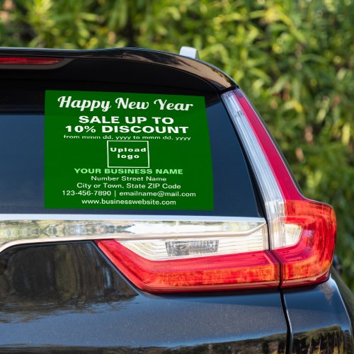 Business New Year Sale on Green Vinyl Sticker