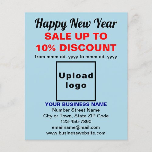 Business New Year Sale on Light Blue Flyer