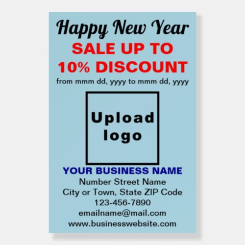 Business New Year Sale on Light Blue Foam Board