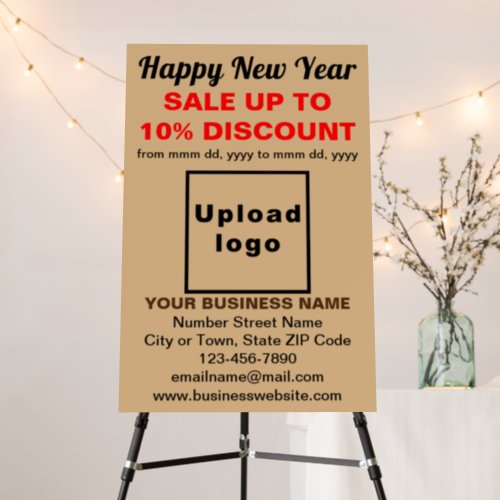 Business New Year Sale on Light Brown Foam Board