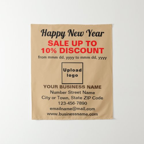 Business New Year Sale on Light Brown Tapestry