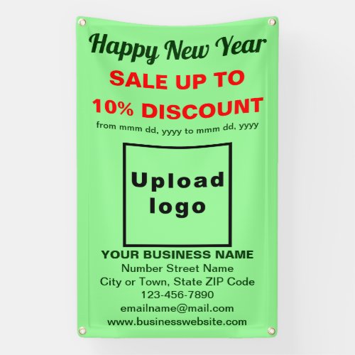 Business New Year Sale on Light Green Banner