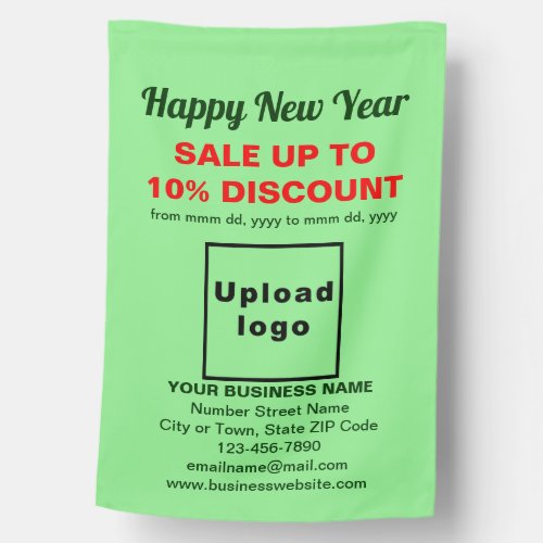 Business New Year Sale on Light Green Flag