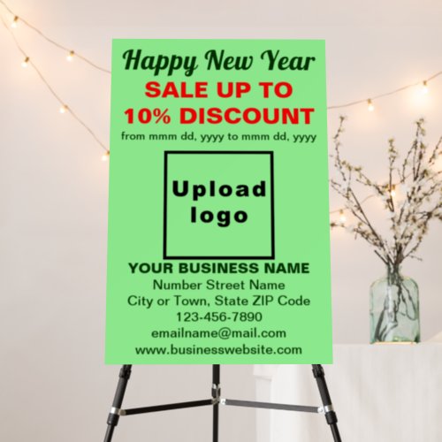 Business New Year Sale on Light Green Foam Board