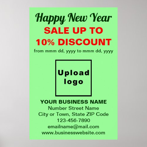 Business New Year Sale on Light Green Poster
