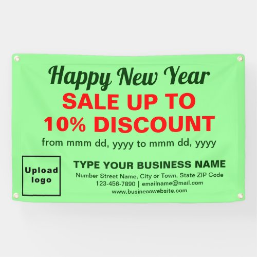 Business New Year Sale on Light Green Rectangle Banner