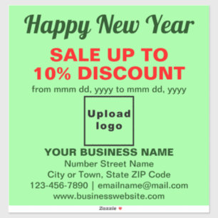 Business New Year Sale on Light Green Vinyl Sticker