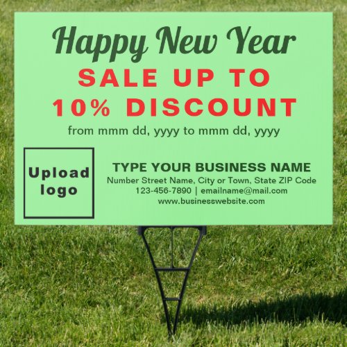 Business New Year Sale on Light Green Yard Sign