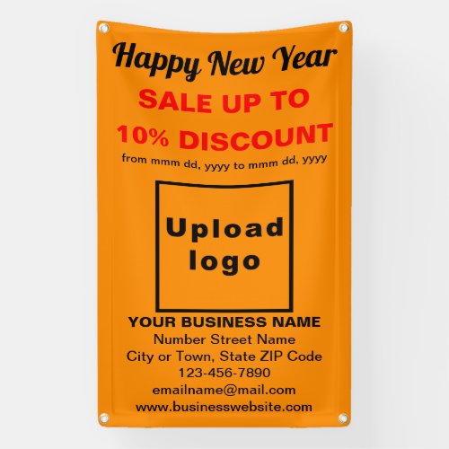 Business New Year Sale on Orange Color Banner
