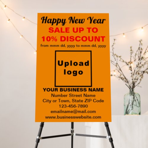 Business New Year Sale on Orange Color Foam Board