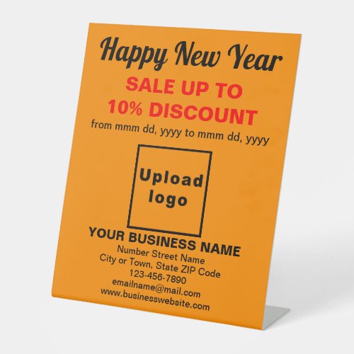 Business New Year Sale on Orange Color Pedestal Sign