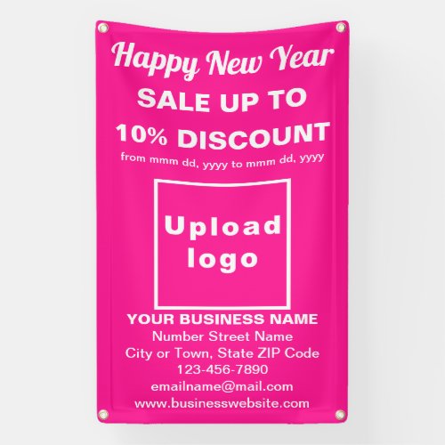 Business New Year Sale on Pink Banner