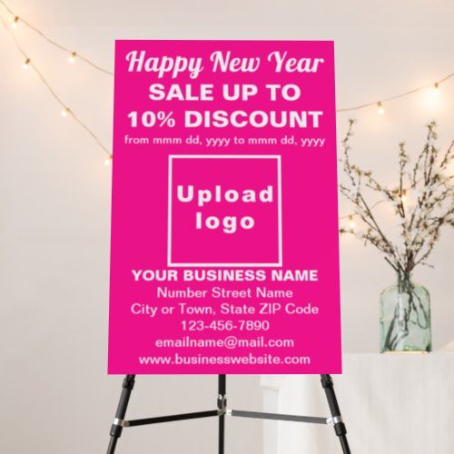 Business New Year Sale on Pink Foam Board