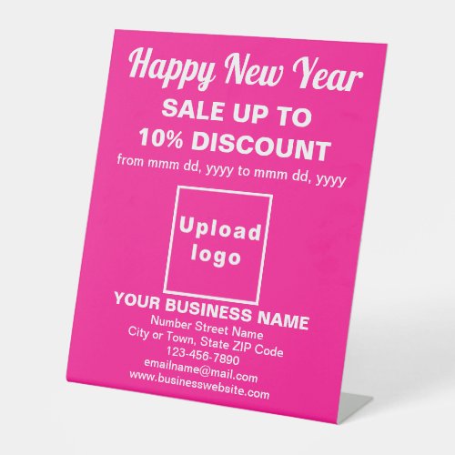 Business New Year Sale on Pink Pedestal Sign