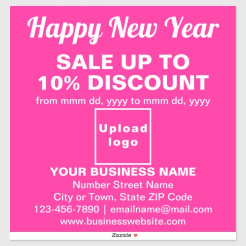 Business New Year Sale on Pink Vinyl Sticker