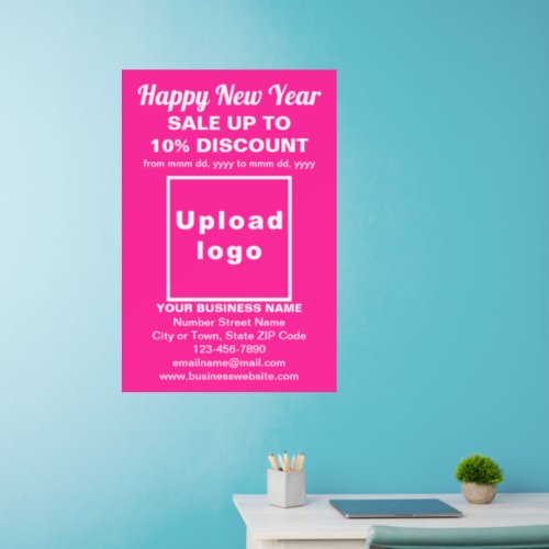 Business New Year Sale on Pink Wall Decal