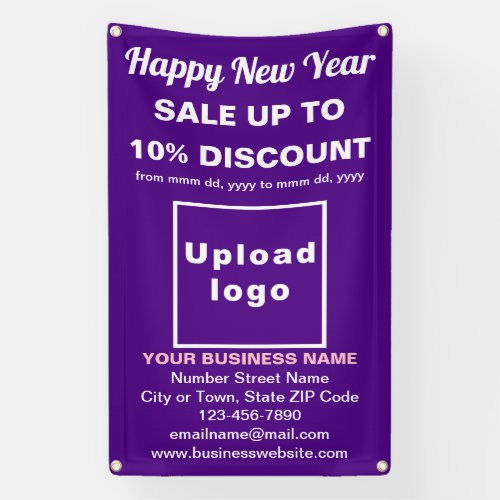 Business New Year Sale on Purple Banner