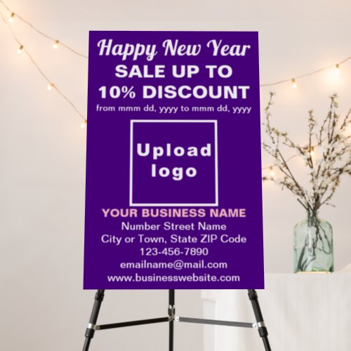 Business New Year Sale on Purple Foam Board