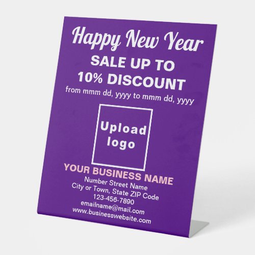 Business New Year Sale on Purple Pedestal Sign