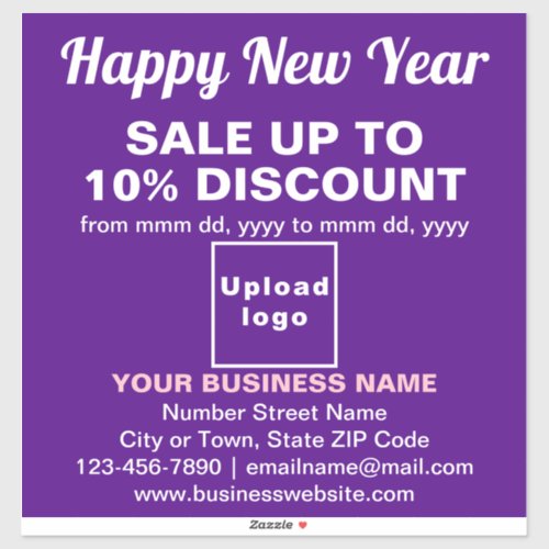 Business New Year Sale on Purple Vinyl Sticker