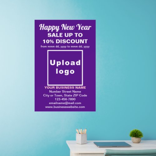 Business New Year Sale on Purple Wall Decal