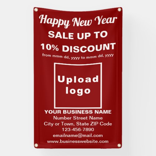 Business New Year Sale on Red Banner